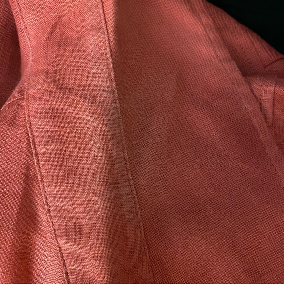 Anne Klein Coral Button-Down Linen Shirt 12 GUC - Picture 7 of 7